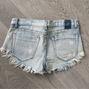 One Teaspoon Light Denim Shorts Size 26